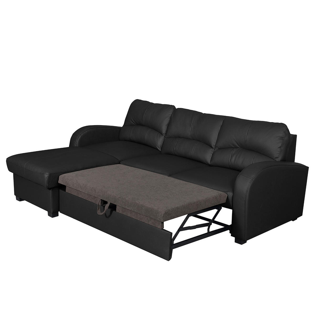 ECKSOFA 168/227 cm TILO in Lederlook Schwarz Bettkasten  168/227 cm  - Schwarz, Design, Kunststoff/Textil (168/227cm) - Livetastic