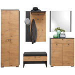 GARDEROBE 7-teilig  in 240/200/34 cm  - Eichefarben/Anthrazit, Design, Holzwerkstoff (240/200/34cm) - Moderano
