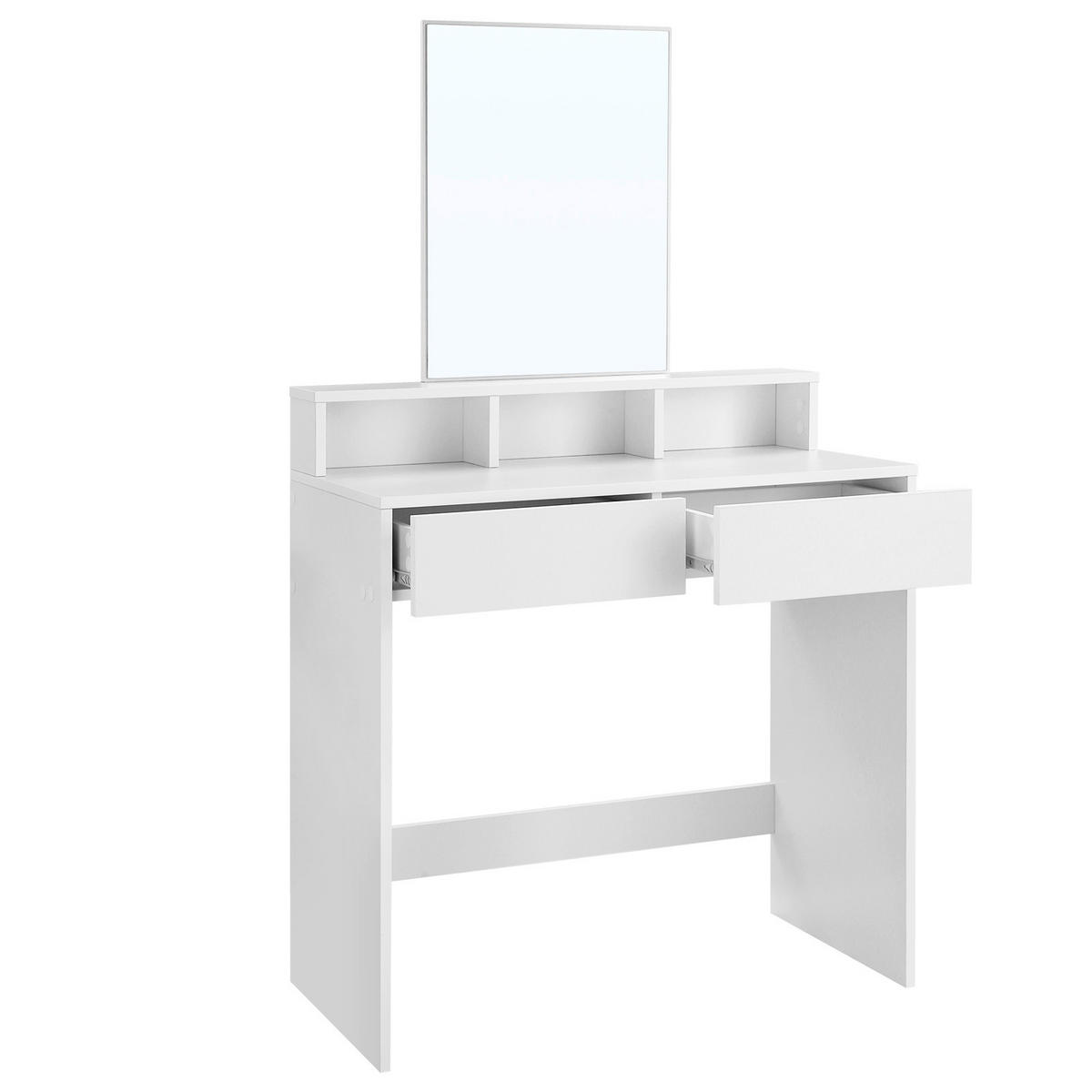 SCHMINKTISCH 80/40/140 cm, Weiß  - Weiß, Trend, Glas/Holzwerkstoff (80/40/140cm) - Boxxx