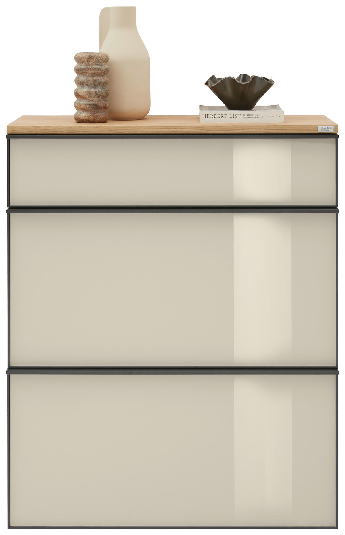 SCHUHKIPPER  in 84/102/31 cm  - Eichefarben/Anthrazit, Design, Glas/Holz (84/102/31cm) - Dieter Knoll