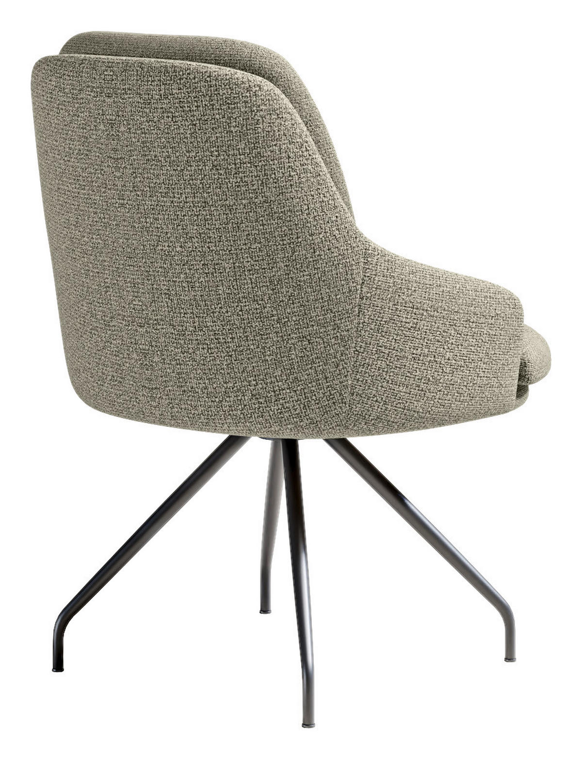 ARMLEHNSTUHL  Beinauswahl, Sitzfläche 360° drehbar, Stoff-/Lederauswahl Flachgewebe  Graugrün  - Schwarz/Graugrün, Design, Textil/Metall (60/86/66cm) - Dieter Knoll