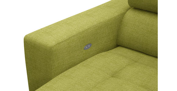 ECKSOFA in Chenille Hellgrün  301/207 cm  - Chromfarben/Hellgrün, Design, Textil (301/207cm) - Xora