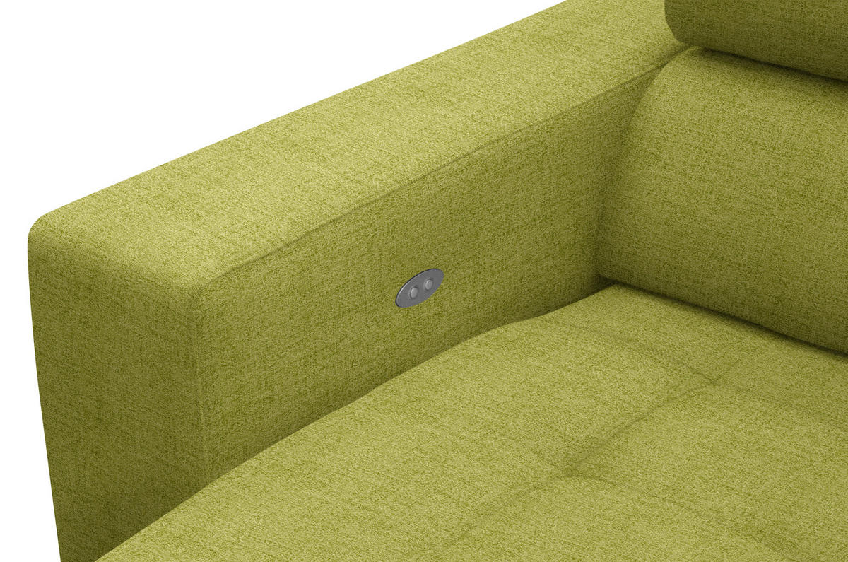 ECKSOFA in Chenille Hellgrün  - Chromfarben/Hellgrün, Design, Textil (301/207cm) - Xora