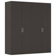 DREHTÜRENSCHRANK  in Graphitfarben  - Edelstahlfarben/Graphitfarben, Basics, Holzwerkstoff/Metall (201/235/61cm) - Novel