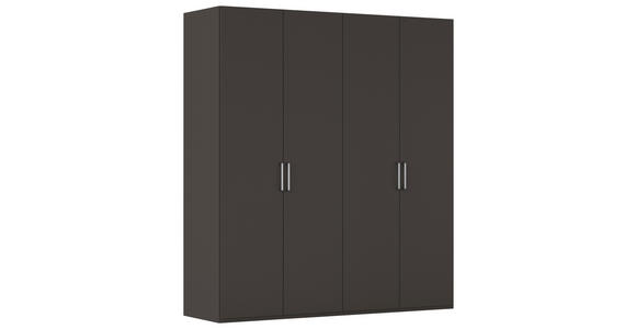 DREHTÜRENSCHRANK  in Graphitfarben  - Edelstahlfarben/Graphitfarben, Basics, Holzwerkstoff/Metall (201/235/61cm) - Novel