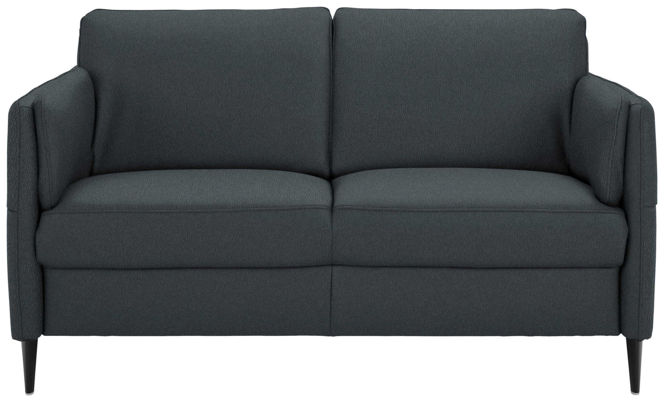 2,5-SITZER in Echtleder Dunkelblau  - Schwarz/Dunkelblau, Design, Leder/Metall (164/84/99cm) - Dieter Knoll