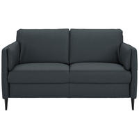 2,5-SITZER in Echtleder Dunkelblau  - Schwarz/Dunkelblau, Design, Leder/Metall (164/84/99cm) - Dieter Knoll