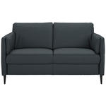 2,5-SITZER Latina in Echtleder Dunkelblau   - Schwarz/Dunkelblau, Design, Leder/Metall (164/84/99cm) - Dieter Knoll