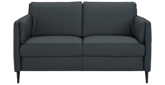 2,5-SITZER Latina in Echtleder Dunkelblau   - Schwarz/Dunkelblau, Design, Leder/Metall (164/84/99cm) - Dieter Knoll