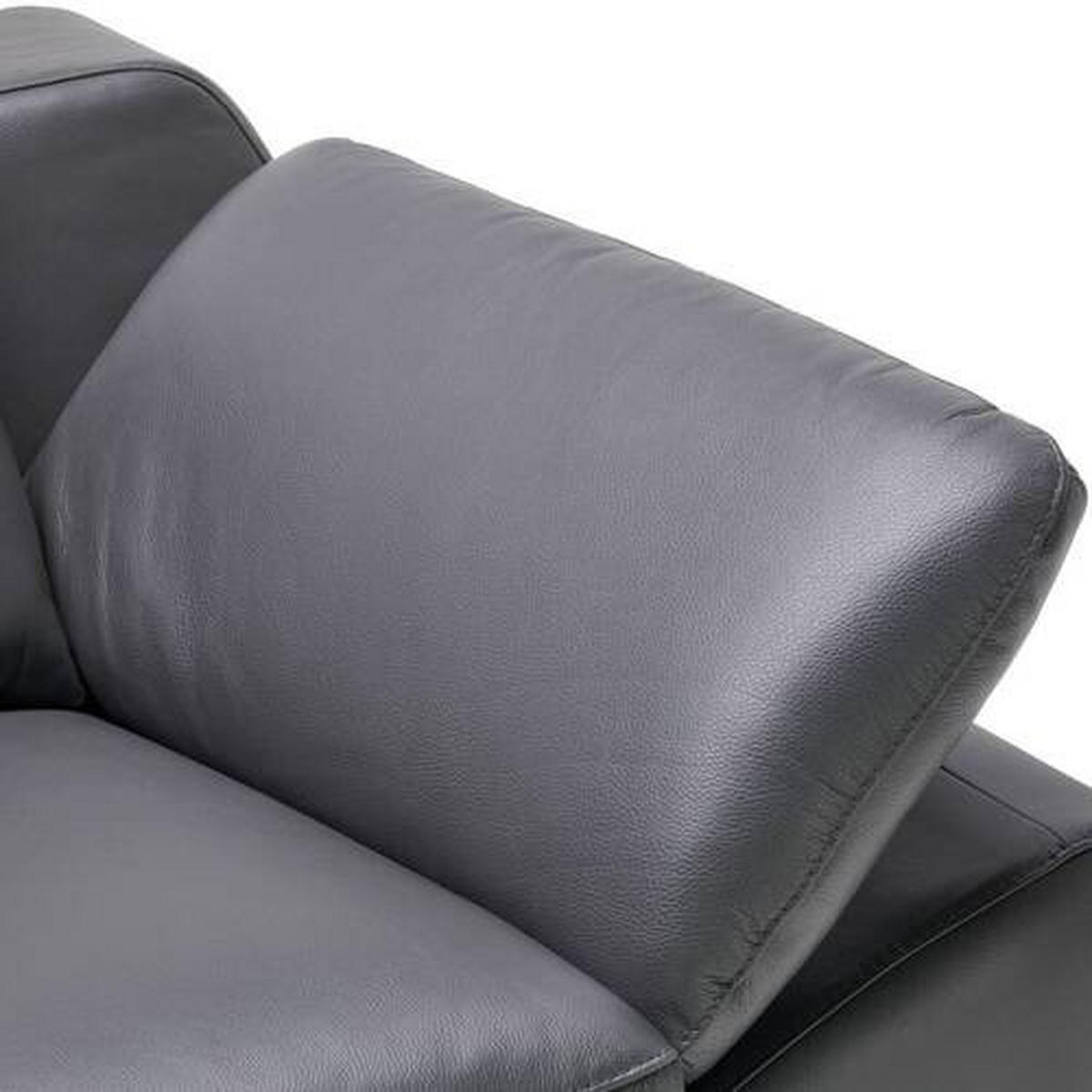 CANAPEA CU 3 LOCURI piele antracit  - antracit, Design, metal/piele (234/83-99/110cm) - Celina