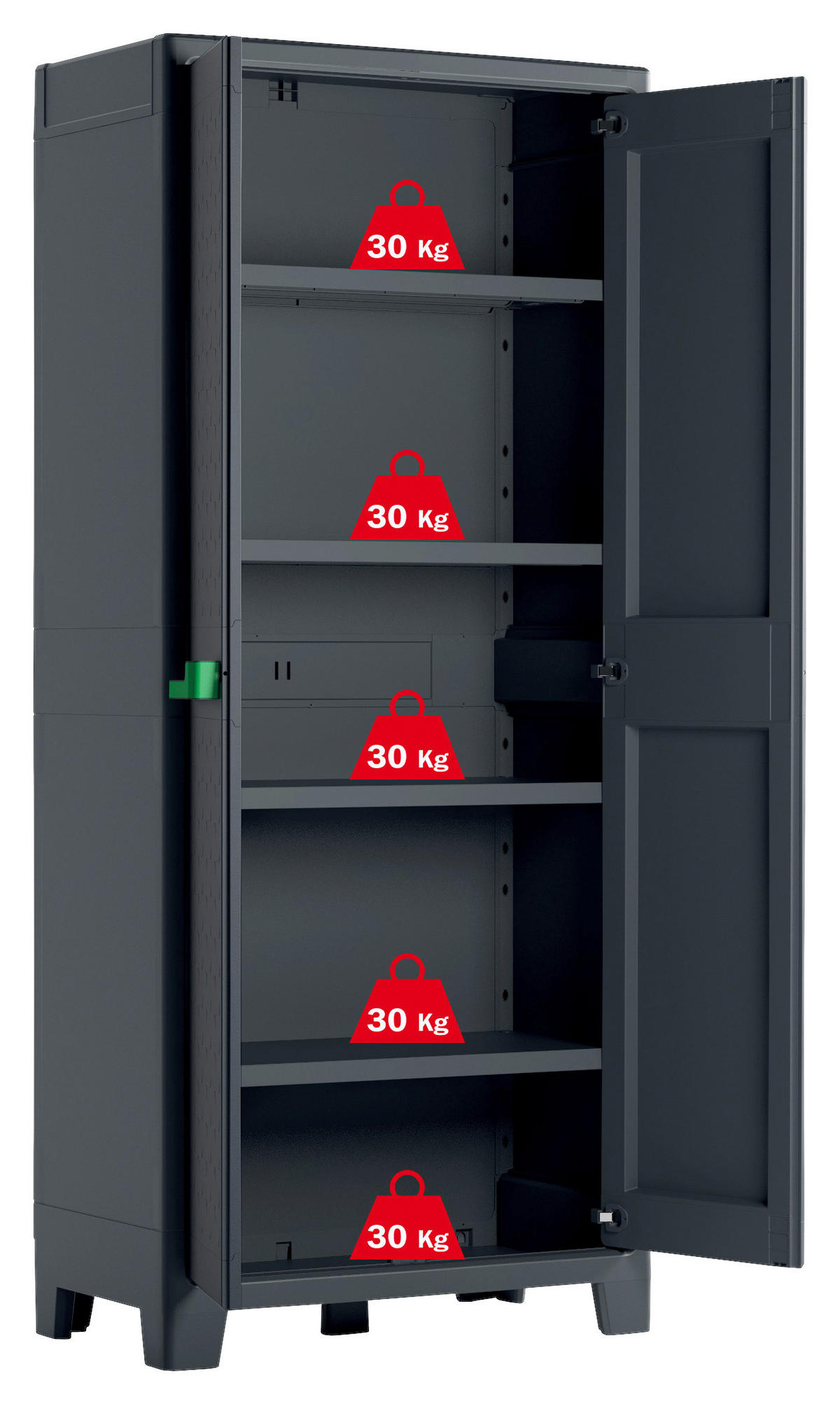 GERÄTESCHRANK 44/182/80 cm  - Anthrazit/Grau, Design, Kunststoff (44/182/80cm) - Keter