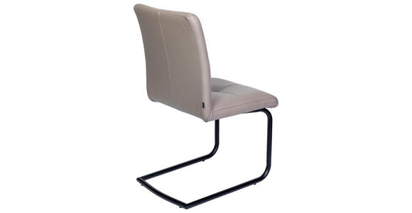 SCHWINGSTUHL    Echtleder  - Taupe/Schwarz, MODERN, Leder/Metall (49/74/61cm) - Novel