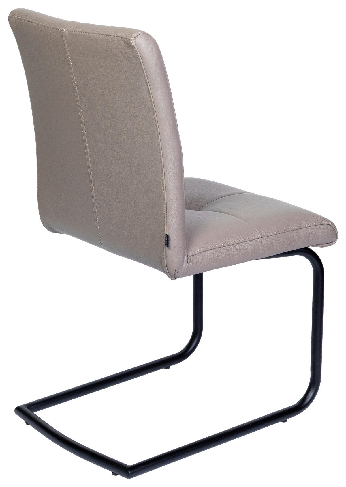 SCHWINGSTUHL    Echtleder  - Taupe/Schwarz, MODERN, Leder/Metall (49/74/61cm) - Novel