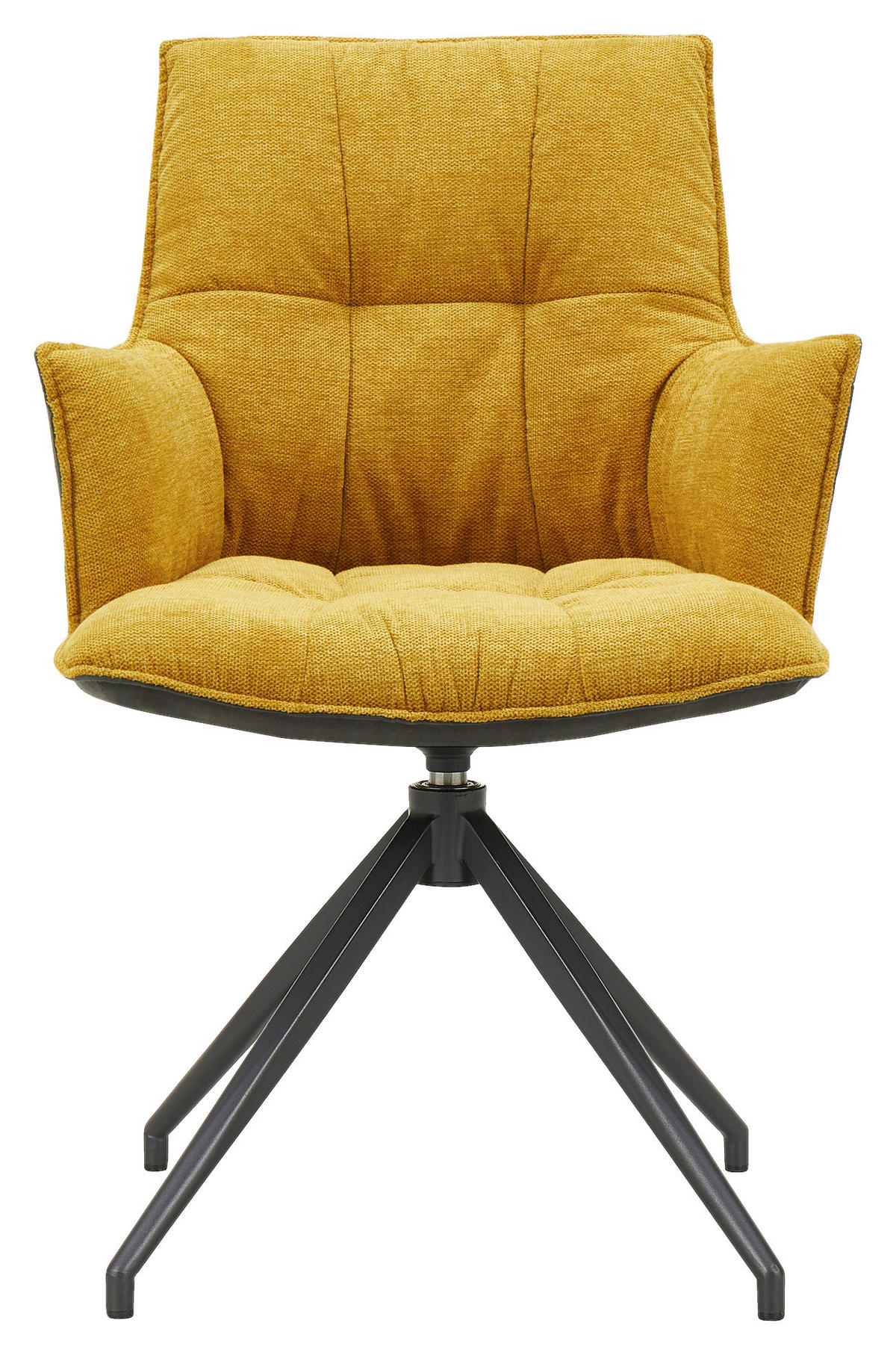 KAROSSZÉK sárga, fekete  - sárga/fekete, Design, textil/fém (59/89,5/63cm) - Novel