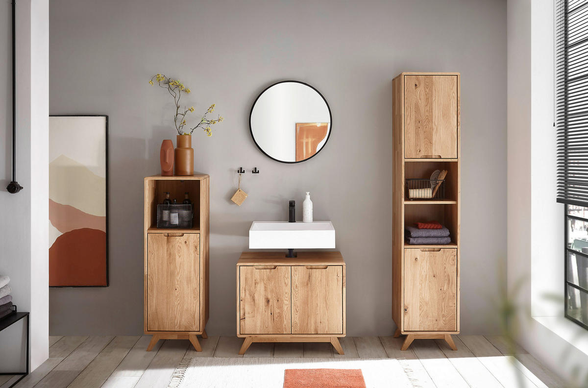 WASCHBECKENUNTERSCHRANK 70/60/40 cm  - Wildeiche, Basics, Holz (70/60/40cm) - Linea Natura