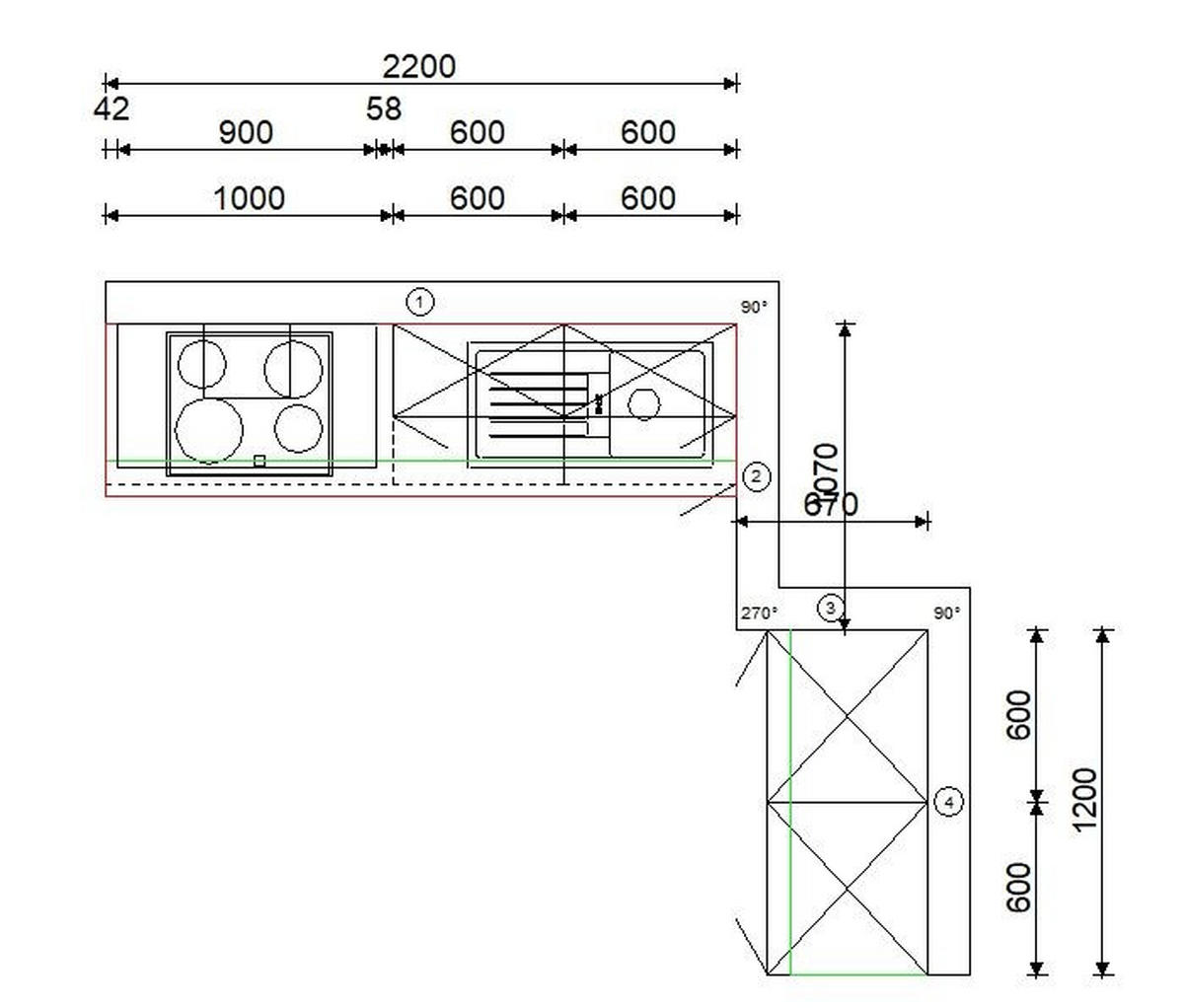 ECKKÜCHE 220/120 cm  in Hellgrau, Graphitfarben, Schwarz  - Chromfarben/Hellgrau, Design, Holzwerkstoff/Metall (220/120cm) - Xora