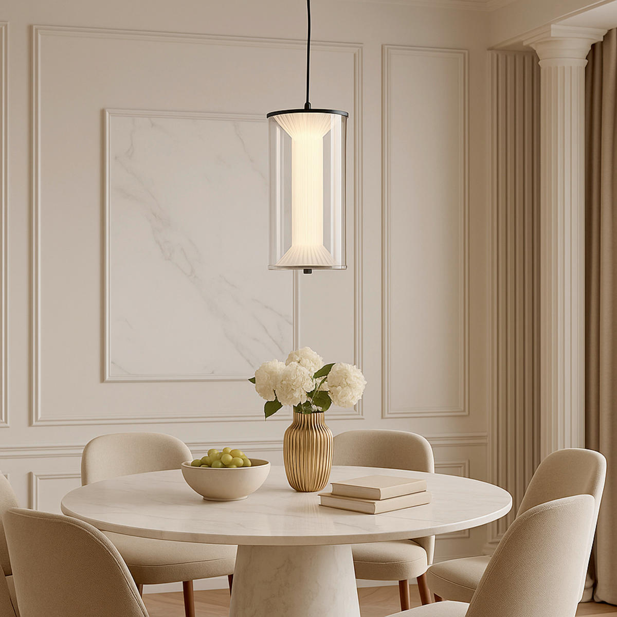 LED-PENDELLEUCHTE Aeris 120/15/15 cm  - Transparent, KONVENTIONELL, Glas (120/15/15cm)