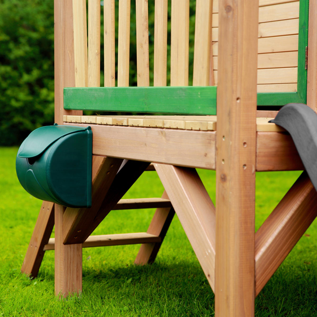 SPIELHAUS 264/203/177 cm  - Braun/Grau, KONVENTIONELL, Holz/Kunststoff (264/203/177cm) - Ambia Garden