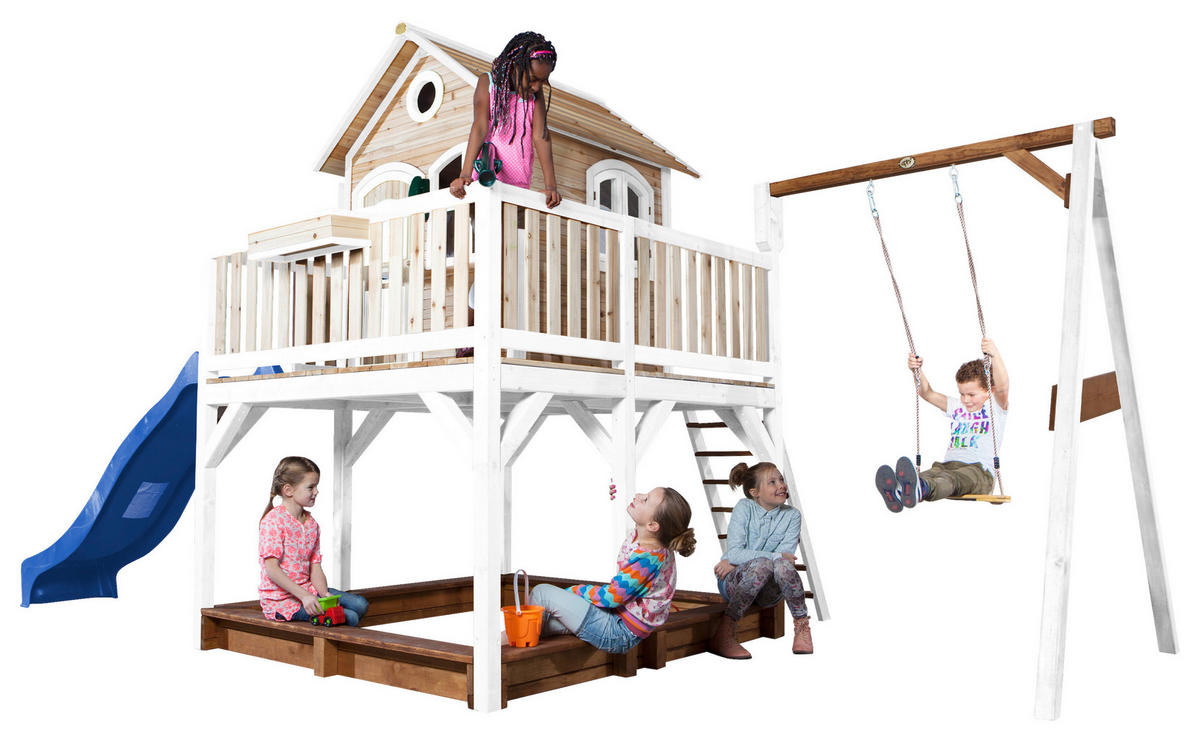 SPIELTURM 541/291/277 cm  - Blau/Braun, KONVENTIONELL, Holz/Kunststoff (541/291/277cm) - Ambia Garden