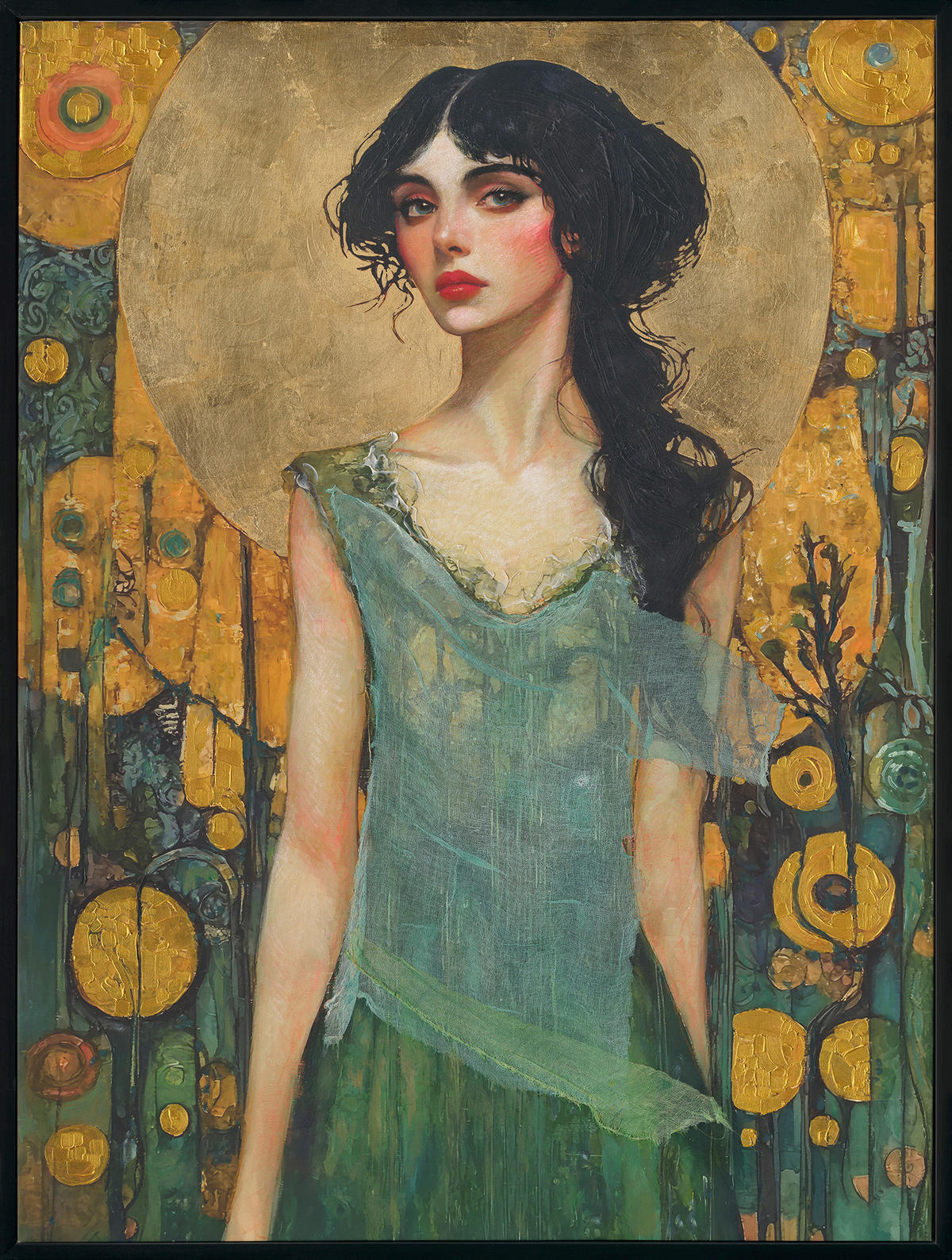 BILD 90/120 cm  - Beige/Goldfarben, Basics, Holz/Kunststoff (90/120cm) - Monee