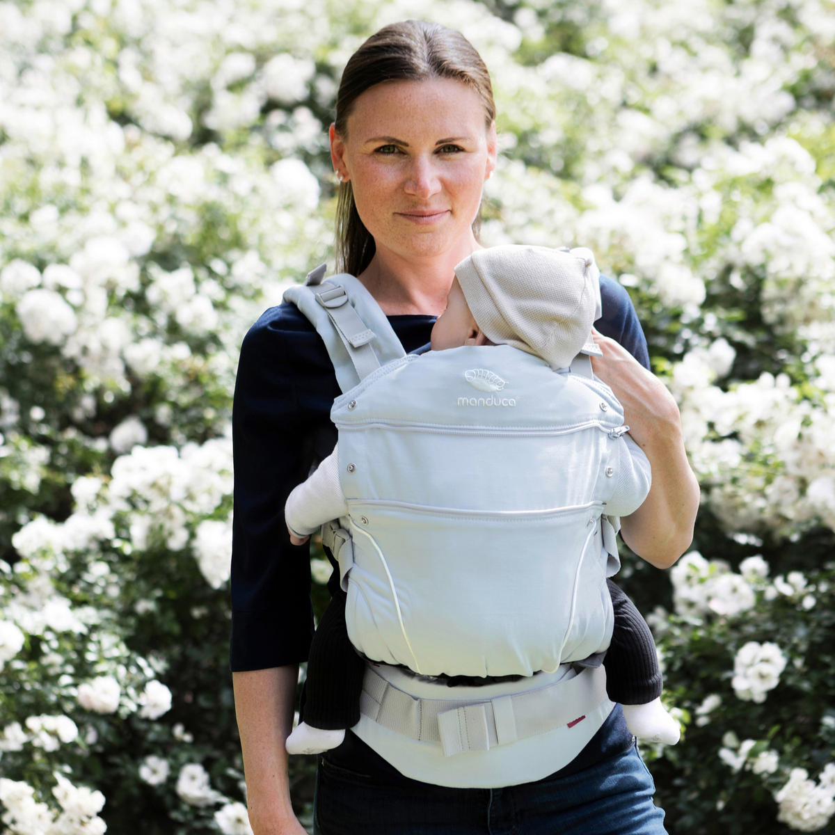 BABYTRAGE manduca First PureCotton  - Pastellblau, Basics, Textil (One-Sizenull) - Wickelkinder Manduca