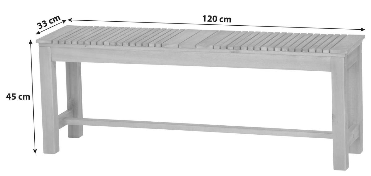 GARTENBANK 120/45/33 cm  in Akaziefarben  - Akaziefarben, KONVENTIONELL, Holz (120/45/33cm) - Siena Garden