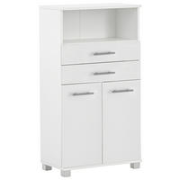 MIDISCHRANK 59,8/110,5/32,6 cm  - Weiss/Edelstahlfarben, Modern, Holzwerkstoff/Kunststoff (59,8/110,5/32,6cm) - Stylife