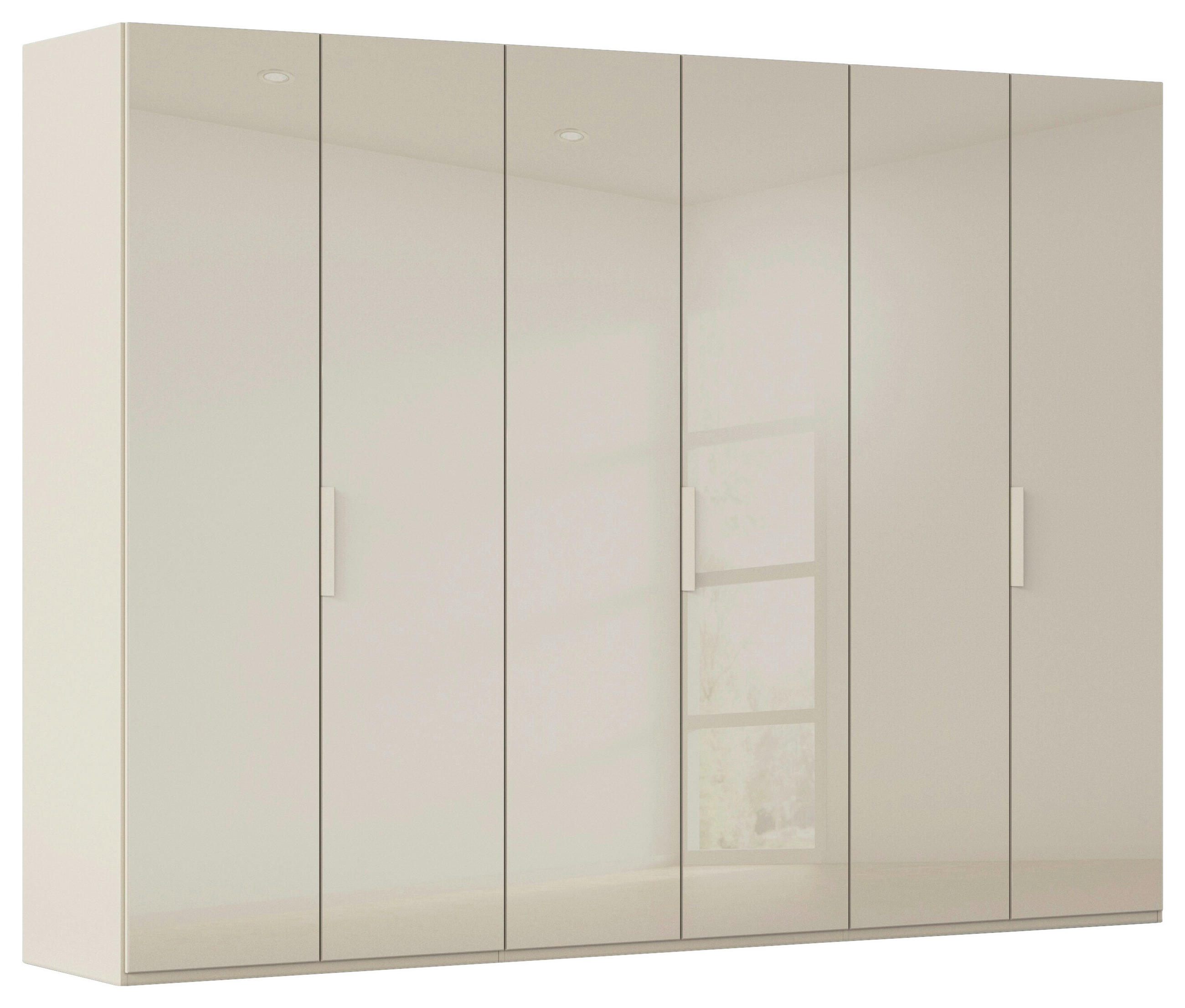 DREHTÜRENSCHRANK 301/223/60 cm,  in Champagner, 6-türig  - Champagner, Basics, Glas/Holzwerkstoff (301/223/60cm) - Novel