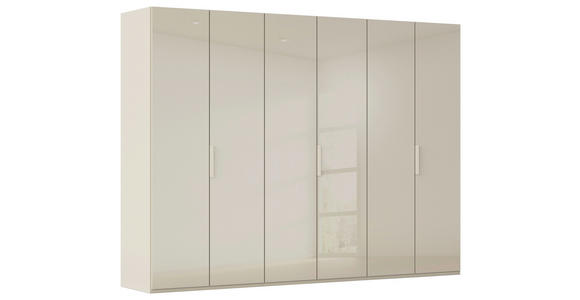 DREHTÜRENSCHRANK 301/235/61 cm,  in Champagner, 6-türig  - Champagner, Basics, Glas/Holzwerkstoff (301/235/61cm) - Novel