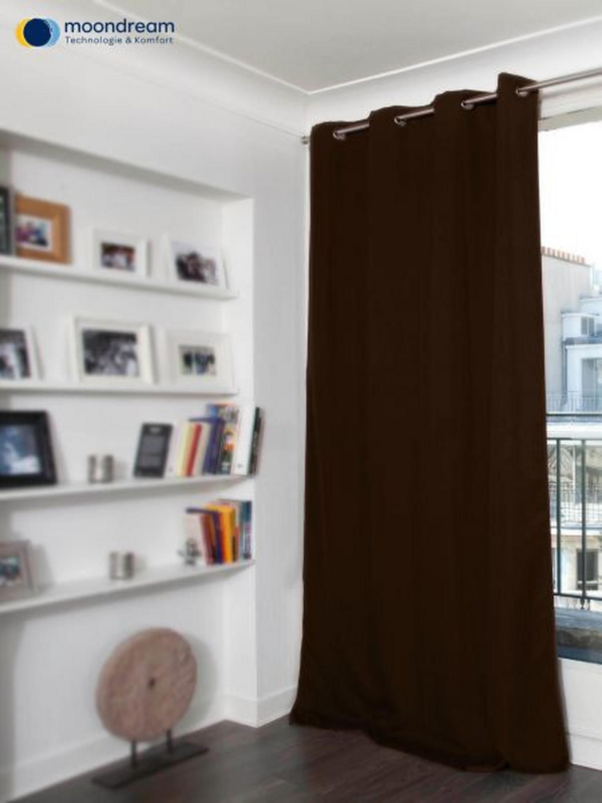 LÄRMSCHUTZVORHANG Verdunkelung 145/260 cm   - Dunkelbraun, Design, Textil (145/260cm)