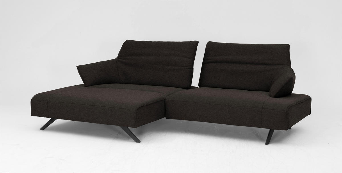 ECKSOFA in Struktur Dunkelgrau  165/276 cm  - Dunkelgrau/Anthrazit, Design, Textil/Metall (165/276cm) - Himolla
