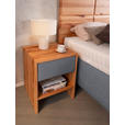 POLSTERBETT Matratze, Lattenrost, Bettkasten Grau, Buchefarben 160/200 cm  - Buchefarben/Weiß, Design, Holz/Textil (160/200cm) - Valnatura