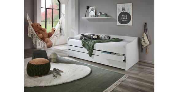 AUSZIEHBETT 90-180/200 cm in Weiß - Weiß, KONVENTIONELL, Holz/Holzwerkstoff (90-180/200cm) - Carryhome