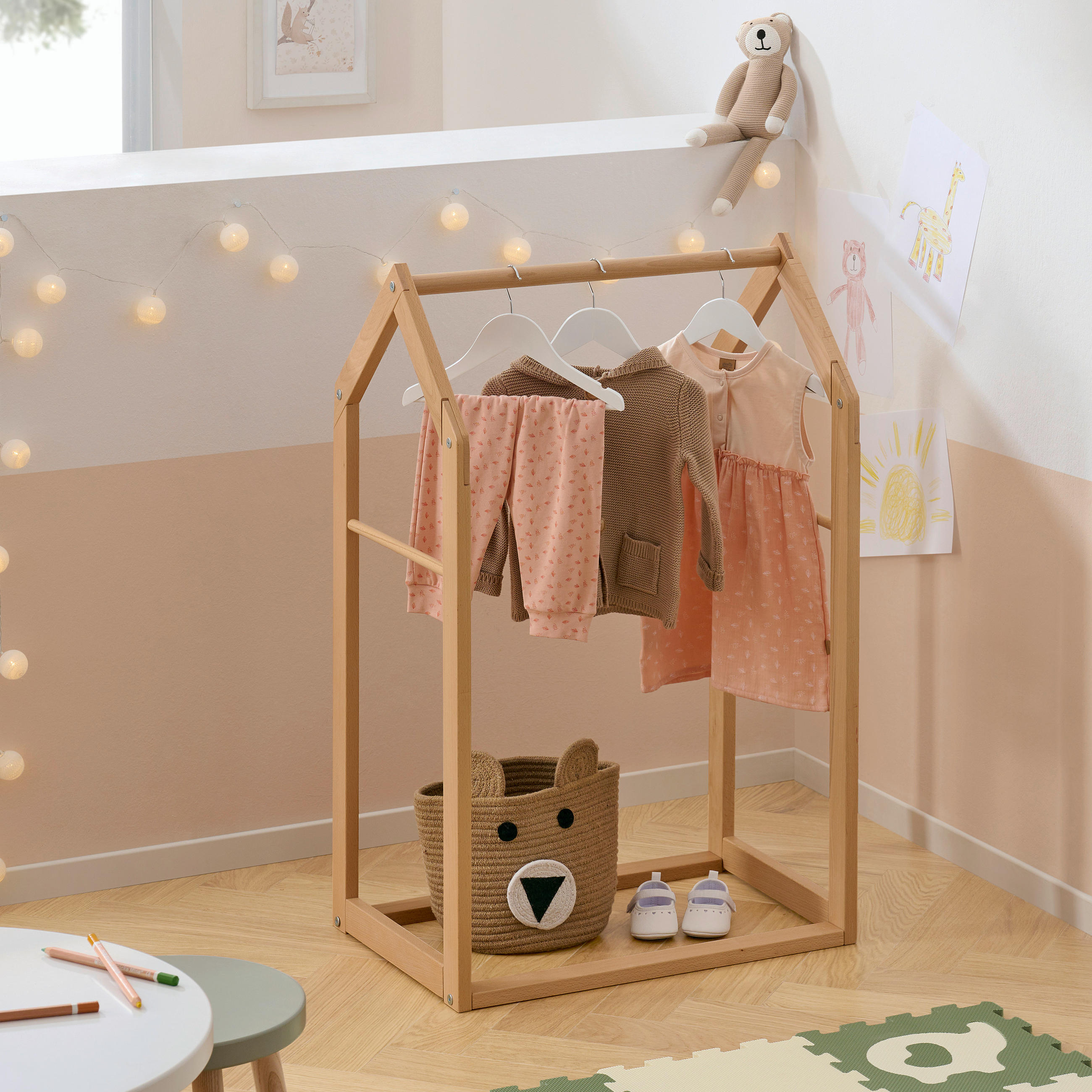 KLEIDERSTÄNDER in Naturfarben 65/95/40 cm   - Naturfarben, Trend, Holz (65/95/40cm) - My Baby Lou