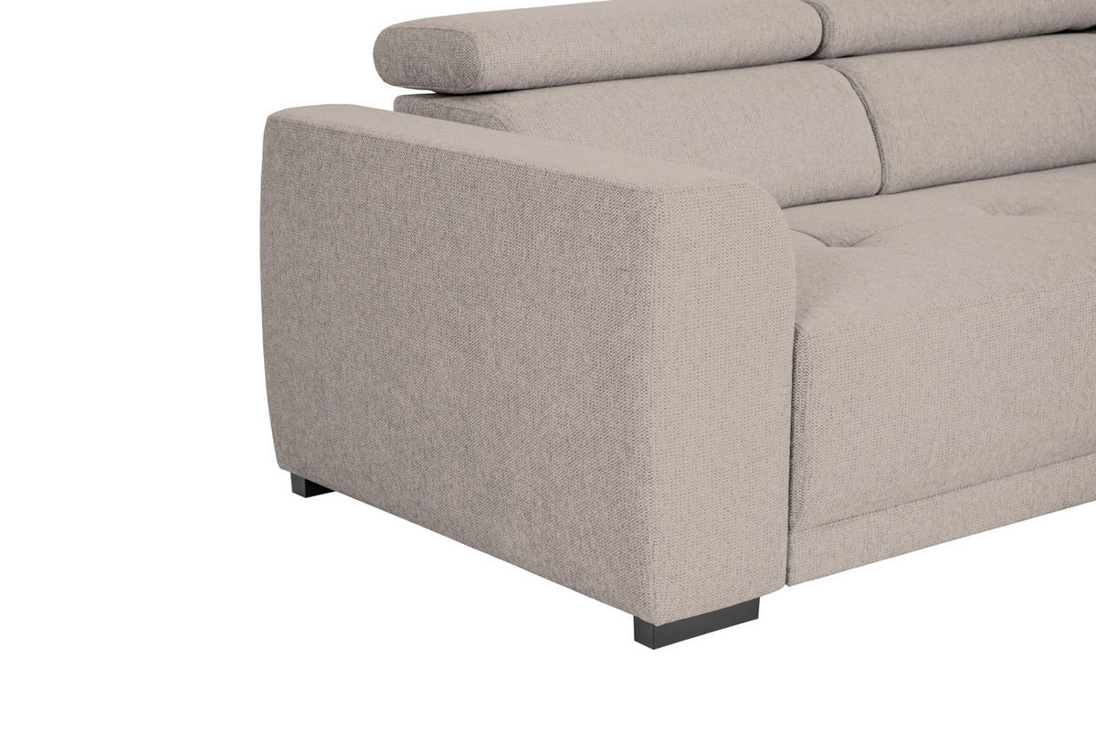 ECKSOFA in Struktur Taupe  - Taupe/Schwarz, Design, Kunststoff/Textil (205/284cm) - MID.YOU