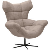 OHRENSESSEL Chenille Braun  - Schwarz/Braun, Design, Textil/Metall (103/119/84cm) - home24