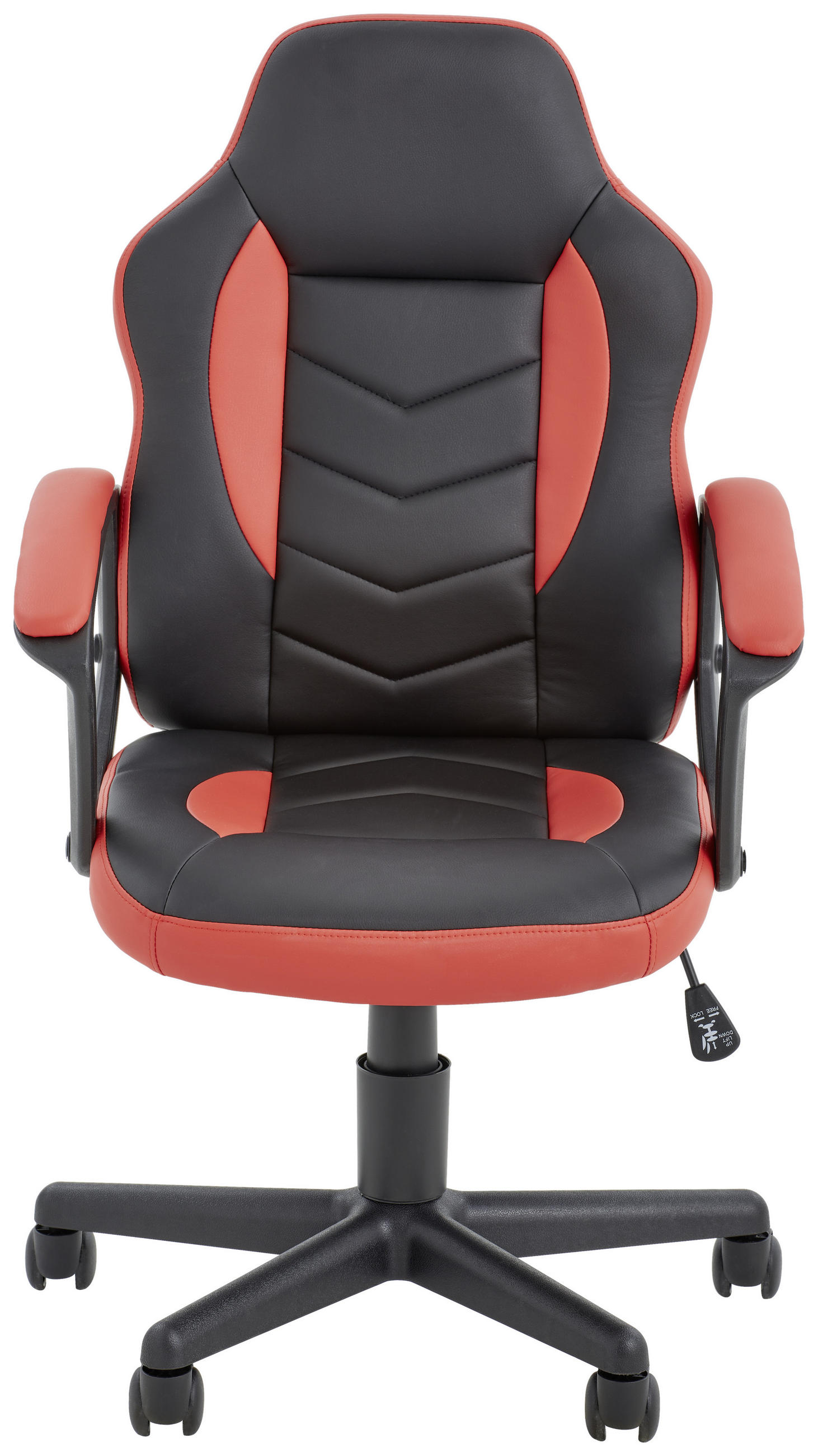 GAMINGSTUHL in Lederlook, Netzbespannung Rot, Schwarz - Rot/Schwarz, Design, Kunststoff/Textil (54/93-103/54cm) - Livetastic