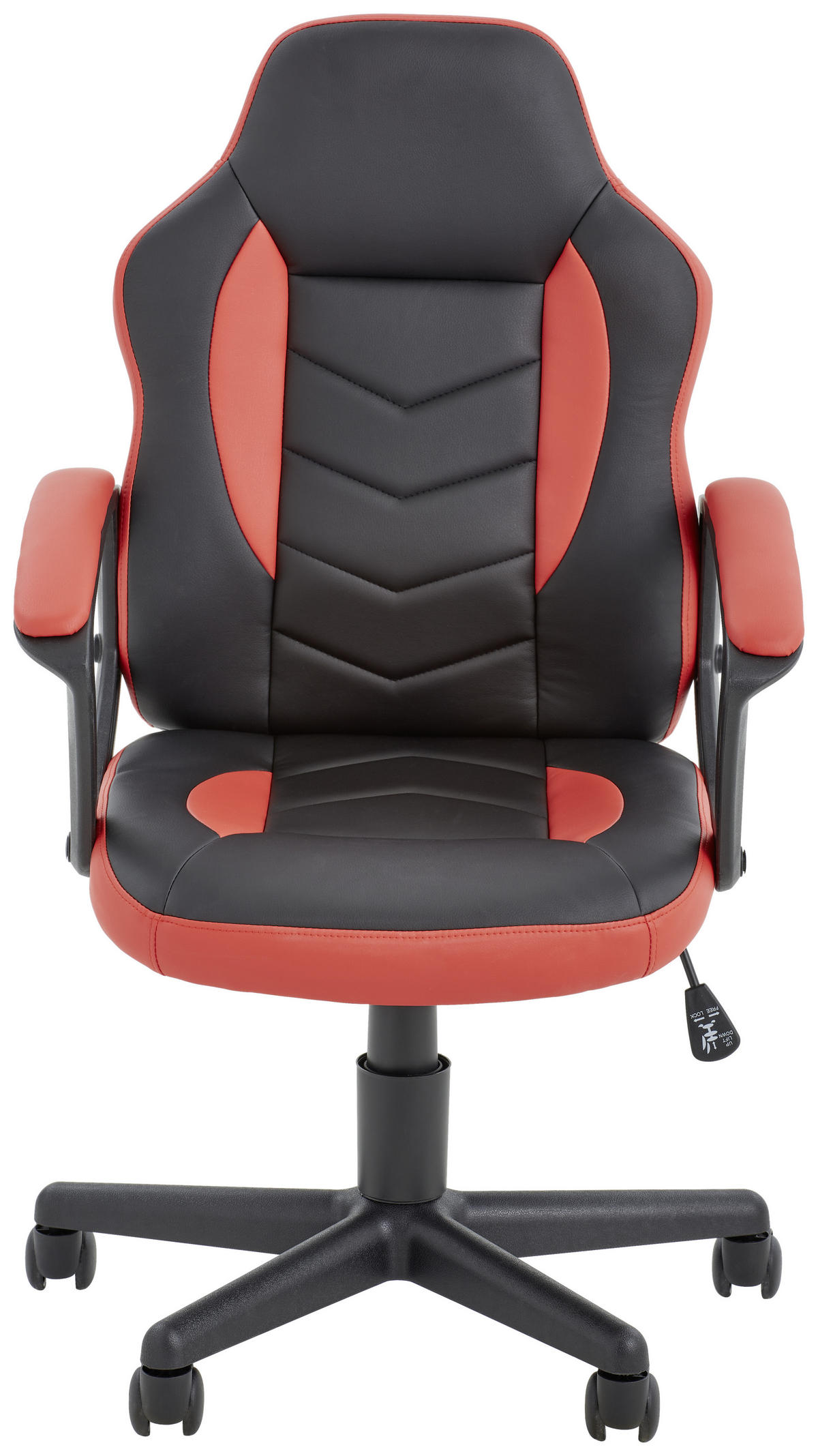GAMING STOL umetna masa, tekstil rdeča, črna  - rdeča/črna, Design, umetna masa/tekstil (54/93-103/54cm) - Xora