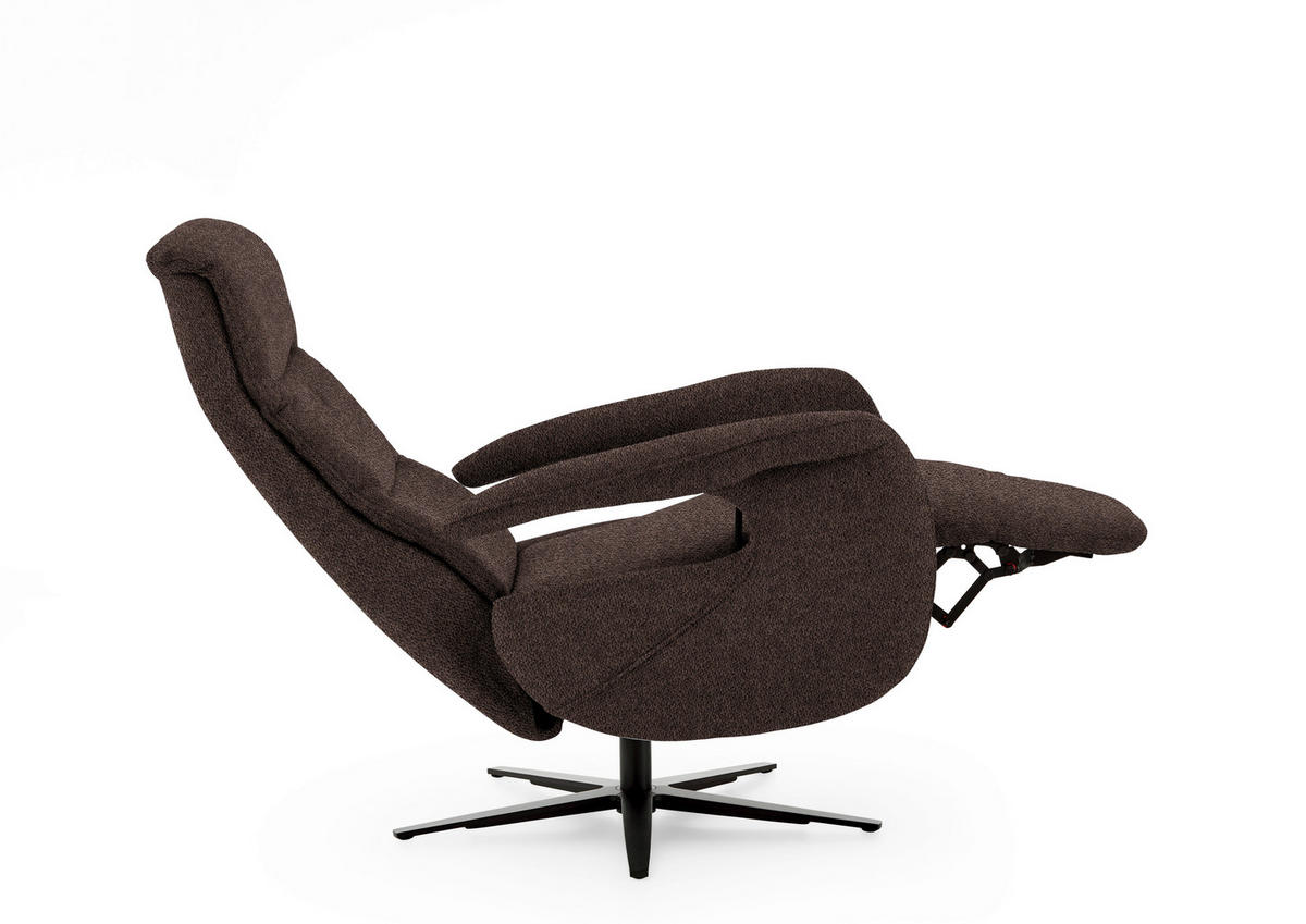 RELAXSESSEL in Textil Braun  - Schwarz/Braun, Design, Textil/Metall (71/112/83cm) - Beldomo Style