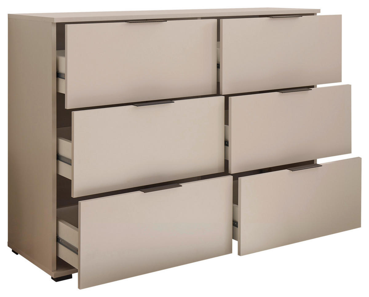 SIDEBOARD  121/91/38 cm 6 Schublade(n)  - Kaschmir/Schwarz, KONVENTIONELL, Holzwerkstoff/Kunststoff (121/91/38cm) - Boxxx