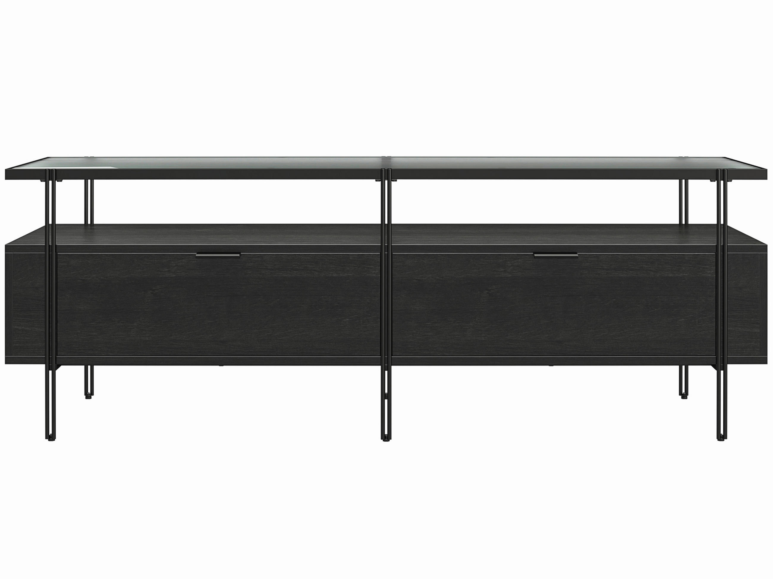 LOWBOARD Wainwright   in 138/49/39 cm  - Schwarz, Design, Glas/Holzwerkstoff (138/49/39cm) - MID.YOU
