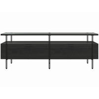 LOWBOARD Wainwright   in 138/49/39 cm  - Schwarz, Design, Glas/Holzwerkstoff (138/49/39cm) - MID.YOU