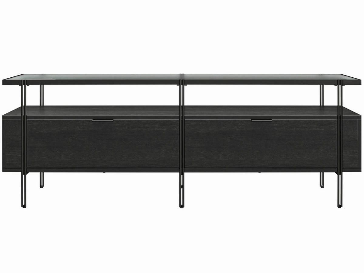 LOWBOARD Wainwright   in 138/49/39 cm  - Schwarz, Design, Glas/Holzwerkstoff (138/49/39cm) - MID.YOU