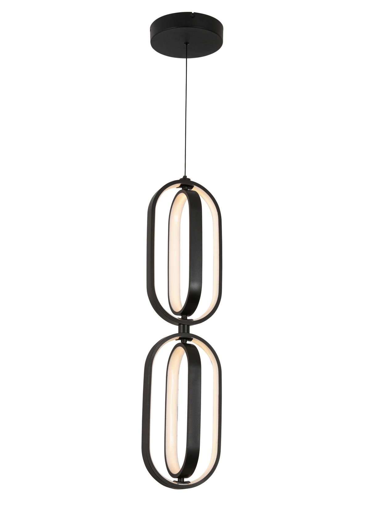ZÁVESNÉ LED SVIETIDLO, 21/200 cm  - čierna, Design, kov/plast (21/200cm) - Novel