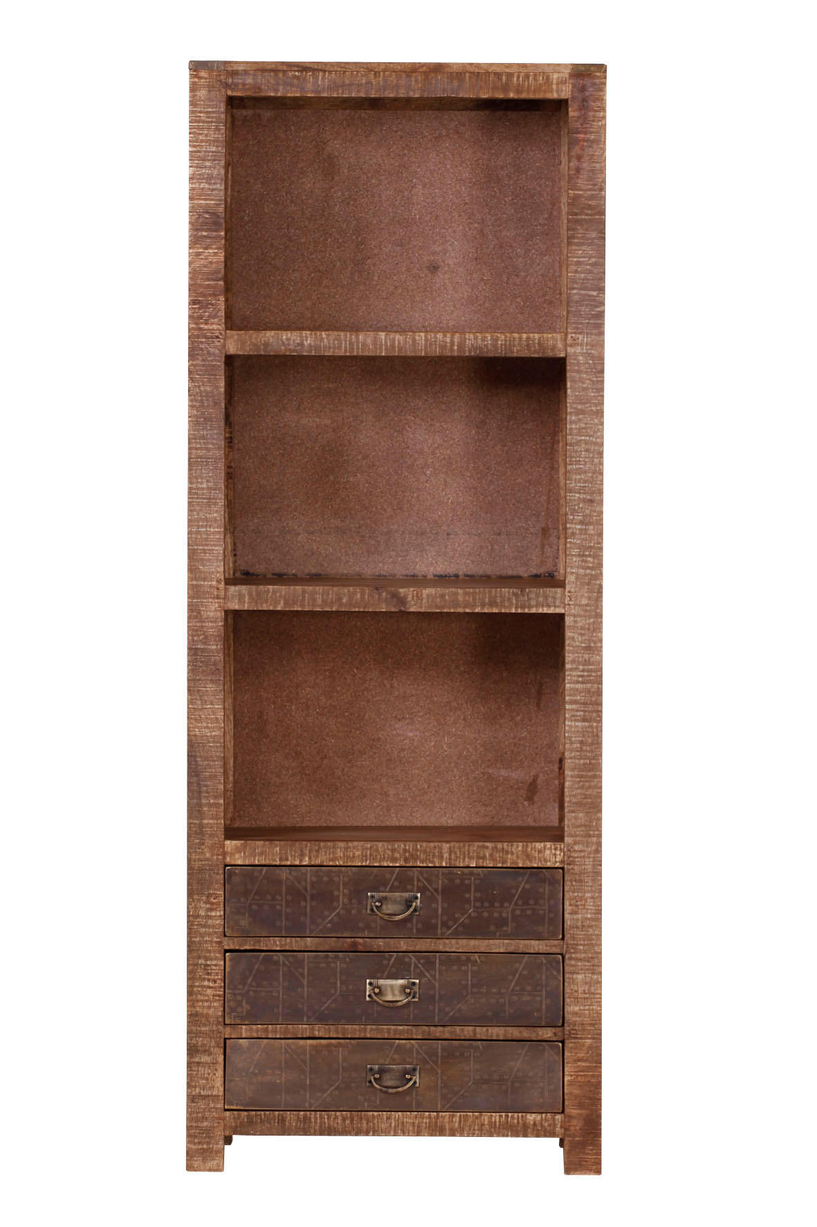 REGAL  67/180/42 cm Braun  - Messingfarben/Braun, Design, Holz/Metall (67/180/42cm)
