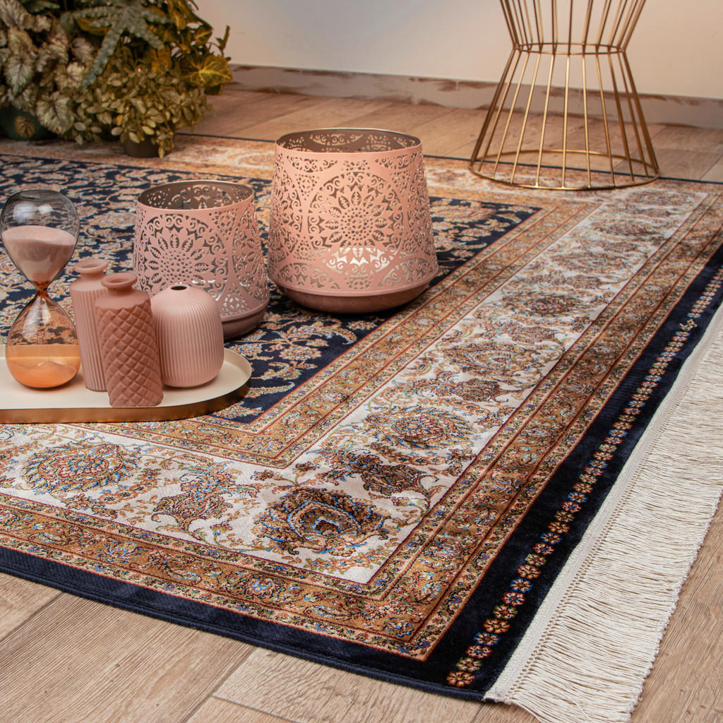 Thumbnail - Obsession Webteppich My Babylon of Obsession, Blau, Creme, Hellbraun, Textil, orientalisch, rechteckig, 140x200 cm, für ...