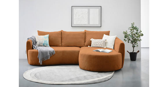 ECKSOFA  in Chenille Rostfarben  - Rostfarben/Schwarz, MODERN, Kunststoff/Textil (287/179cm) - Carryhome