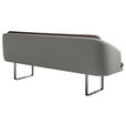 SITZBANK 255/89/68 cm Velours, Flachgewebe Graubraun, Graublau Metall  - Graublau/Graubraun, Design, Textil/Metall (255/89/68cm) - Dieter Knoll