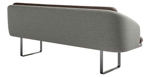 SITZBANK 255/89/68 cm Velours, Flachgewebe Graubraun, Graublau Metall  - Graublau/Graubraun, Design, Textil/Metall (255/89/68cm) - Dieter Knoll