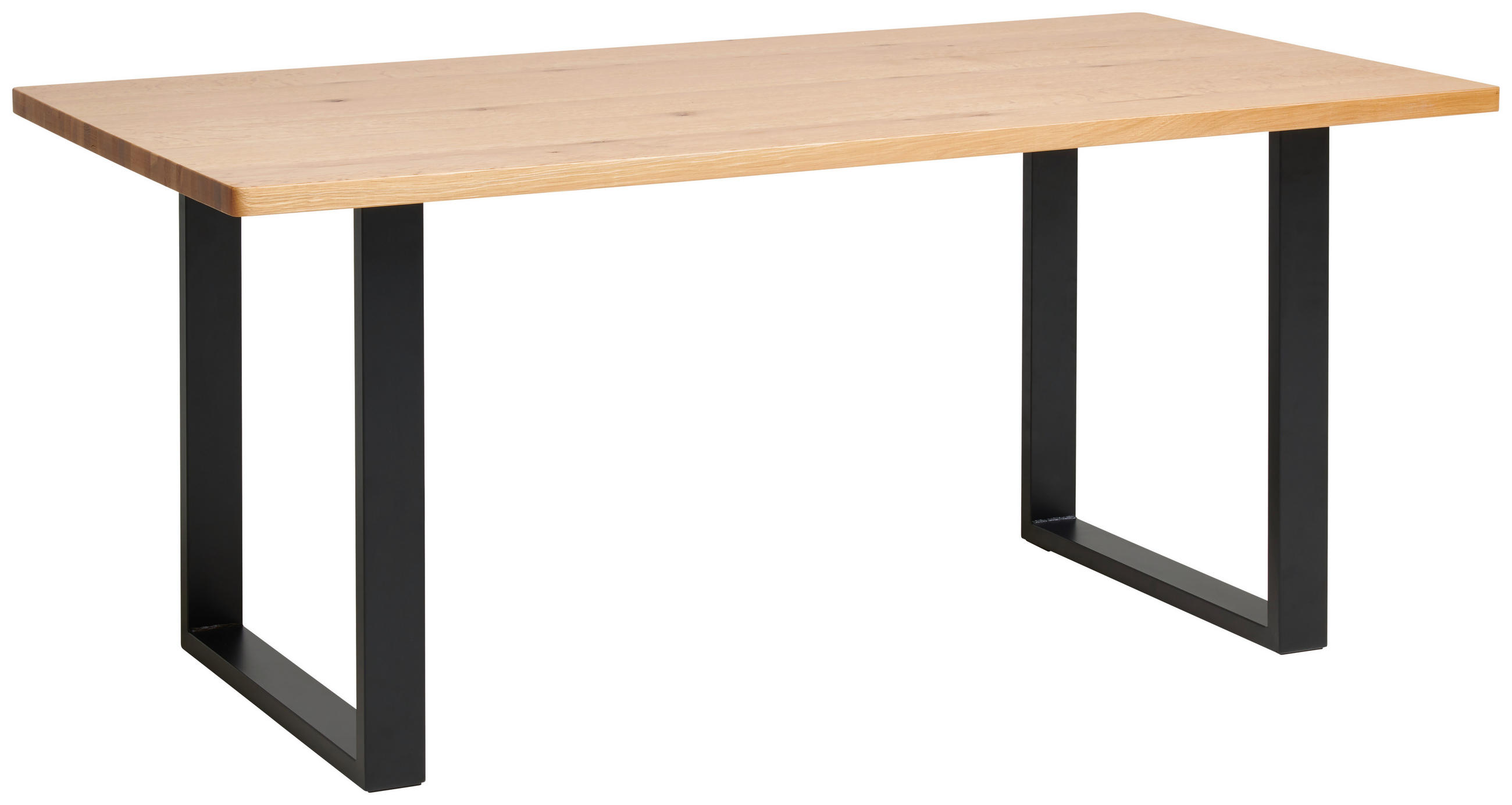 ESSTISCH Eiche furniert rechteckig Naturfarben, Schwarz  - Schwarz/Naturfarben, MODERN, Holz/Holzwerkstoff (180/90/76cm) - Livetastic